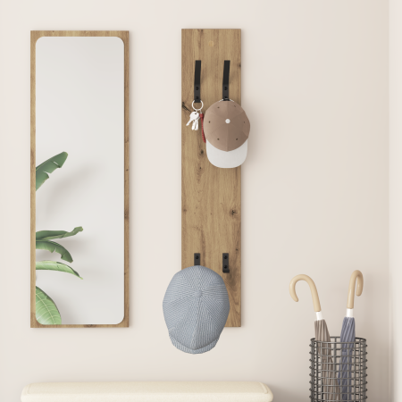Perchero de pared Roble artisan 20 x 1.5 x 100 cm