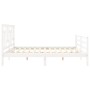 Weißer Massivholzbettrahmen mit Kopfteil 200x200 cm von vidaXL, Betten und Lattenroste - Ref: Foro24-3194982, Preis: 153,55 €...