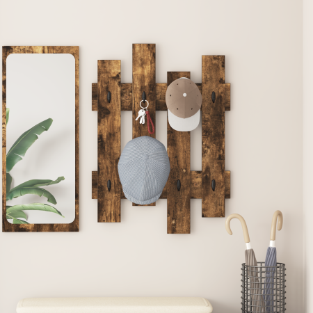 Perchero de pared Roble ahumado 60 x 3 x 82 cm
