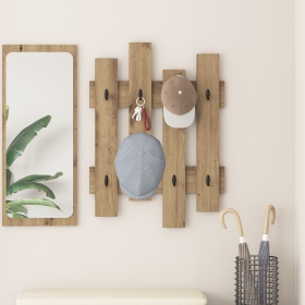 Perchero de pared Roble artesanal 60 x 3 x 82 cm