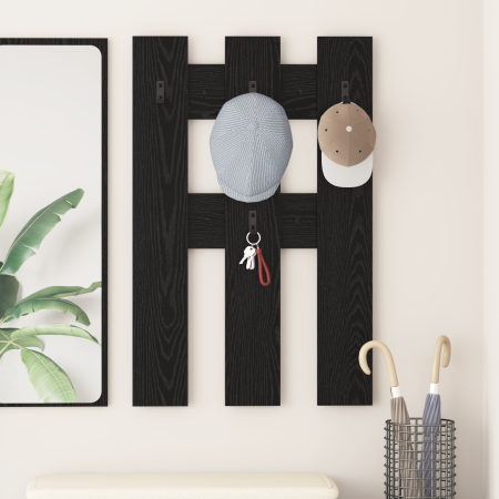 Perchero de pared Roble negro 65 x 3 x 100 cm