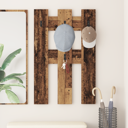 Perchero de pared Madera antigua 65 x 3 x 100 cm