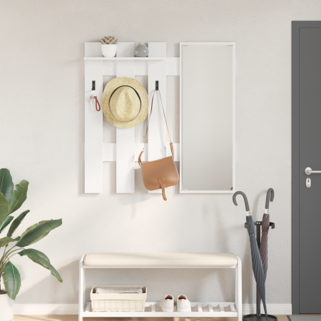 Perchero de pared Blanco 100 x 10 x 100 cm Madera contrachapada