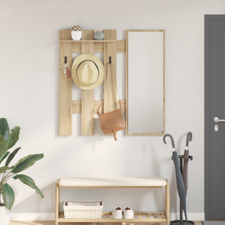 Perchero de pared Roble de Sonoma 100 x 10 x 100 cm
