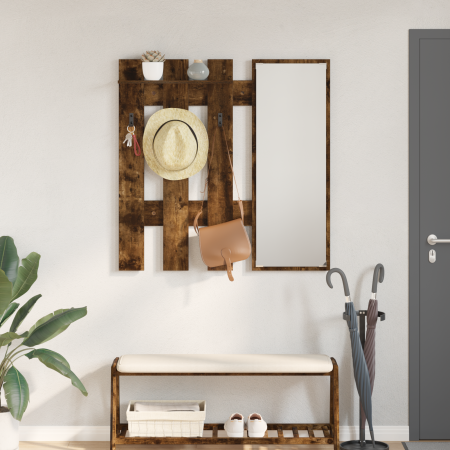 Perchero de pared Roble ahumado 100 x 10 x 100 cm