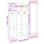 Perchero de pared Roble ahumado 100 x 10 x 100 cm