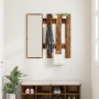 Perchero de pared Madera envejecida 100 x 10 x 100 cm