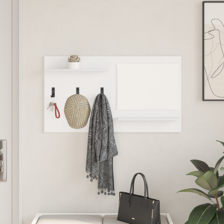 Perchero de pared Blanco 90 x 10 x 50 cm Madera contrachapada
