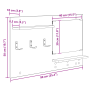 Perchero de pared Blanco 90 x 10 x 50 cm Madera contrachapada