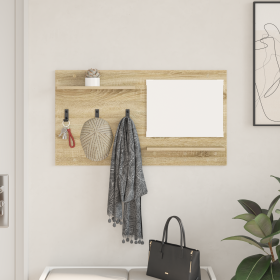 Perchero de pared con estante Roble de Sonoma 90 x 10 x 50 cm