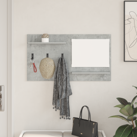 Perchero de pared con estante Gris concreto 90 x 10 x 50 cm