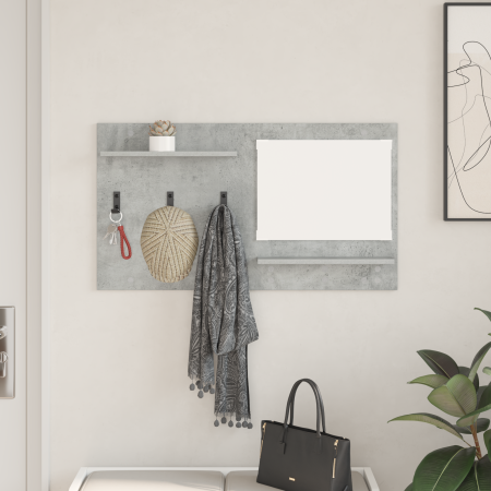 Perchero de pared con estante Gris concreto 90 x 10 x 50 cm