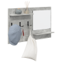 Perchero de pared con estante Gris concreto 90 x 10 x 50 cm