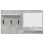 Perchero de pared con estante Gris concreto 90 x 10 x 50 cm