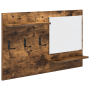 Perchero de pared con estante Roble ahumado 90 x 10 x 50 cm