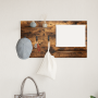 Perchero de pared con estante Roble ahumado 90 x 10 x 50 cm
