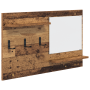 Perchero de pared con estante Madera envejecida 90 x 10 x 50 cm