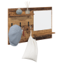 Perchero de pared con estante Madera envejecida 90 x 10 x 50 cm