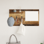 Perchero de pared con estante Madera envejecida 90 x 10 x 50 cm