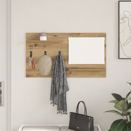 Perchero de pared con estante Roble artesanal 90 x 10 x 50 cm