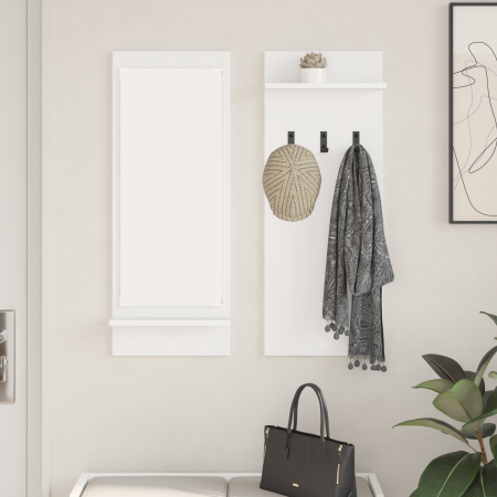 Perchero de pared Blanco 70 x 10 x 90 cm Madera contrachapada