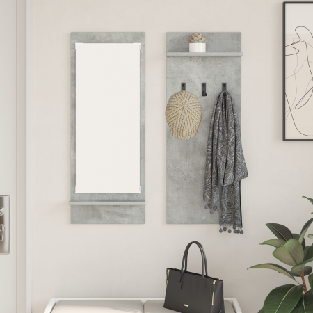 Perchero de pared con estante Gris concreto 70 x 10 x 90 cm