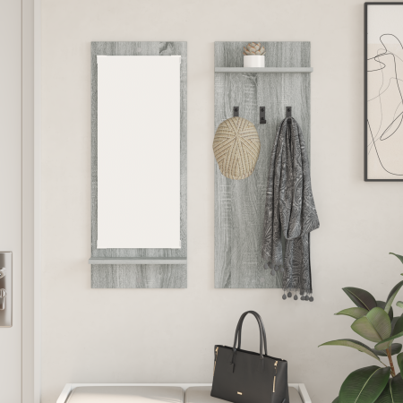 Perchero de pared con estante Gris sonoma 70 x 10 x 90 cm