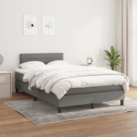 Cama box spring con colchón tela gris oscuro 120x200 cm en Camas y somieres | Comprar online en Foro24