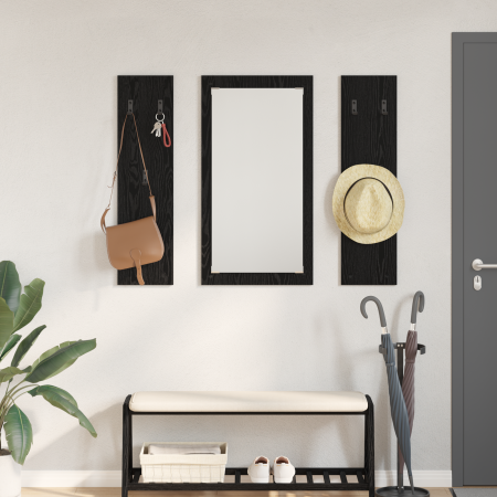Perchero de pared Roble negro 96 x 1.5 x 90 cm