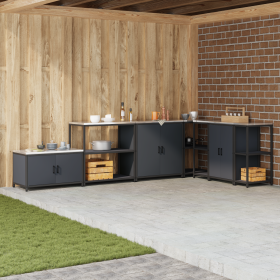 Estante de almacenamiento de cocina Antracita 60 x 50 x 92 cm