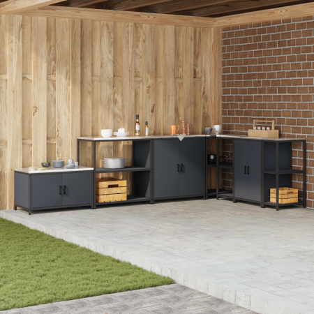 Estante de almacenamiento de cocina Antracita 60 x 50 x 92 cm