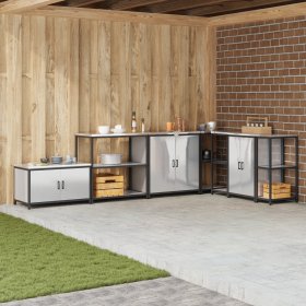 Estante de almacenamiento de cocina Plateado 60 x 50 x 92 cm