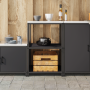 Estante de almacenamiento de cocina Negro 60 x 50 x 92 cm Acero