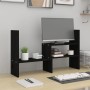 Solid black pine wood monitor stand (39-72)x17x43 cm by vidaXL, Computer bases and risers - Ref: Foro24-814013, Price: 23,64 ...
