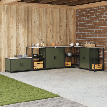 Estante de almacenamiento de cocina Verde oliva 60 x 50 x 92 cm