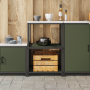 Estante de almacenamiento de cocina Verde oliva 60 x 50 x 92 cm