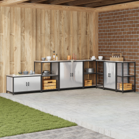 Estante de almacenamiento de cocina Plateado 60 x 50 x 92 cm