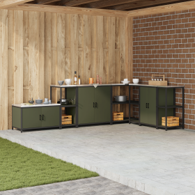 Estante de almacenamiento de cocina Verde oliva 60 x 50 x 92 cm