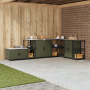 Estante de almacenamiento de cocina Verde oliva 60 x 50 x 92 cm