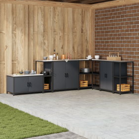 Estante de almacenamiento de cocina Antracita 60 x 50 x 92 cm