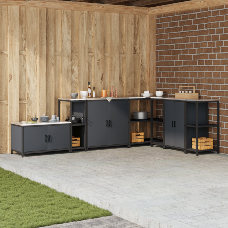 Estante de almacenamiento de cocina Antracita 60 x 50 x 92 cm