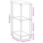 Estante de almacenamiento de cocina Plateado 60 x 50 x 92 cm