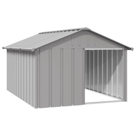 Casa para perros acero galvanizado gris 116,5x153x81,5 cm