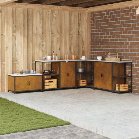 Gabinete de Almacenamiento para Cocina Oxidado 60 x 50 x 92 cm
