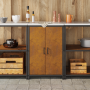 Gabinete de Almacenamiento para Cocina Oxidado 60 x 50 x 92 cm