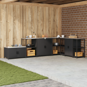 Gabinete de Almacenamiento para Cocina Negro 60 x 50 x 92 cm