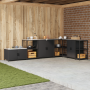 Gabinete de Almacenamiento para Cocina Negro 60 x 50 x 92 cm