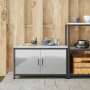 Gabinete de Almacenamiento para Cocina Plateado 60 x 50 x 92 cm