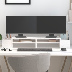 Solid white pine wood monitor stand 100x27.5x15 cm by vidaXL, Computer bases and risers - Ref: Foro24-813970, Price: 41,88 €,...
