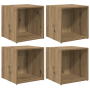 Gabinetes para TV 4 pcs Roble artesanal 37x35x37 cm Madera